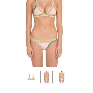 KIINI "Bea" Bikini Top and Bikini Bottoms in Pink, Yellow & Teal